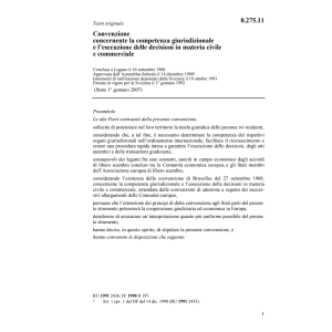 Conv. competenza giurisdizionale Lugano