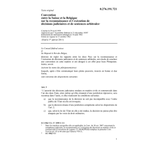 Conv. décisions judiciaires Belgique