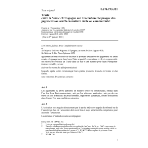 Tr. exécution jugements, arrêts Espagne