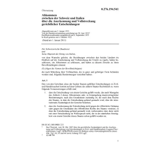Abk. gerichtliche Entscheidungen Italien