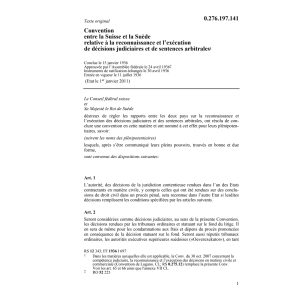 Conv. décisions judiciaires Suède