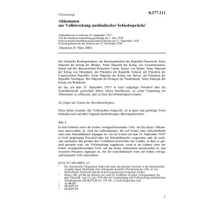 Abk. Vollstreckung ausl. Schiedssprüche