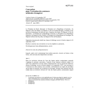 Conv. exécution sentences arbitrales