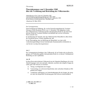 Übereink. Verhütung+Bestraf. Völkermord