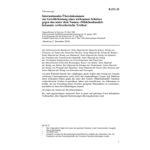 Int. Übereink. Mädchenhandel