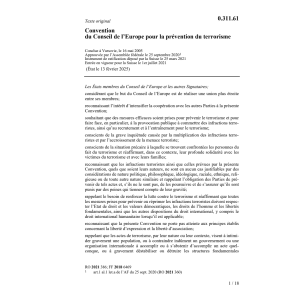 Conv. Conseil de l`Europe terrorisme