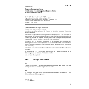 Conv. dédommagement victimes infractions