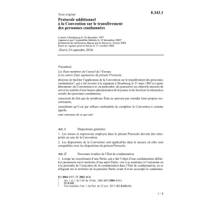Prot.add.tranfèrement pers. condamnées