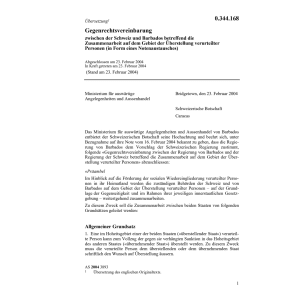 Gegenrechtsvereinb. Barbados Überstellun