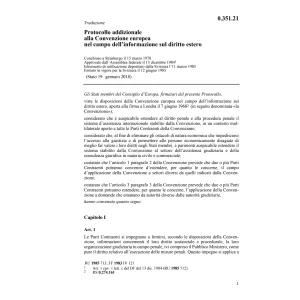 Prot. add. informazione diritto estero
