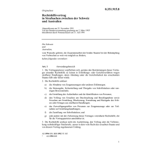 Rechtshilfevertrag Strafsache Australien