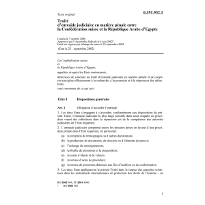 CH-Egypte entraide judiciaire
