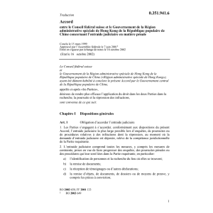 ACC. CH-Hongkong (Chine) Entraide jud