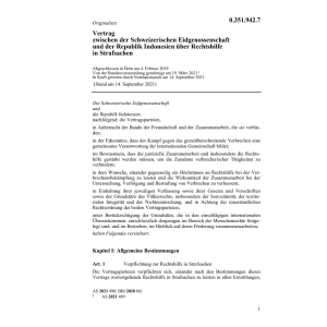 Vertrag Schweiz Indonesien Rechtshilfe