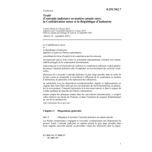 Traité Suisse Indonésie matière pénale