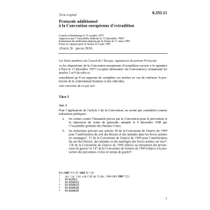 Prot. add. Conv. européenne extradition