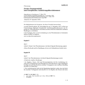 2. Zusatzprot. Auslieferungsübereinkomme