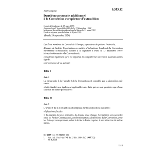 2me Prot. add. Conv. europ. extradition