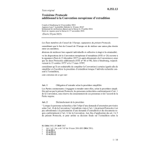 Trois. Prot. Conv. europ. extradition