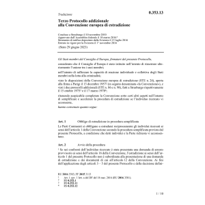 Terzo Prot. Conv. europea estradizione