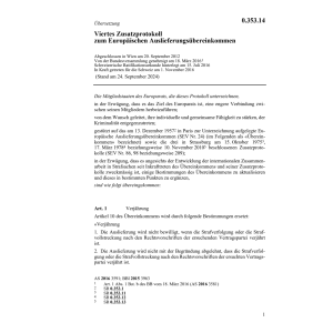 Viert. Zusatzprot. Europ. Auslieferung.