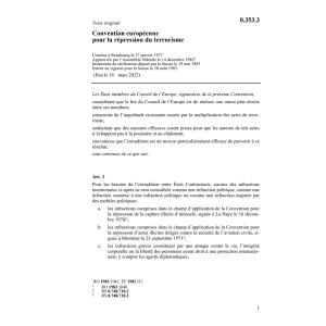 Conv. européen. répression du terrorisme