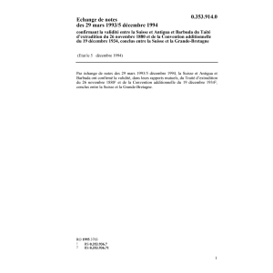 Echange notes CH-Antigua extradition