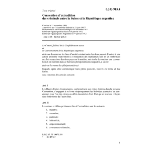 Conv.extradition criminels CH-argentine