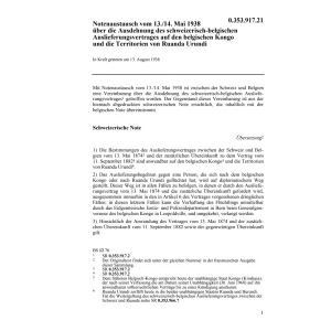 Note Belgien zum Auslieferungsvertrag