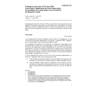 Notes extradition au Congo belge