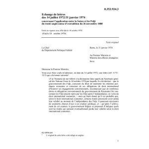 Echange lettres CH-Fidji extradition