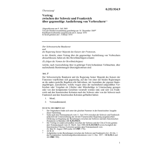 Vertrag CH-F Auslieferung Verbrechern
