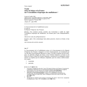 Traité CH-F extradition malfaiteurs
