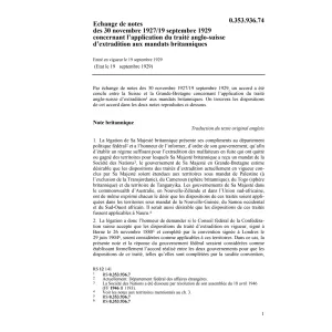 Appl. du traitéd'extradition CH-GB
