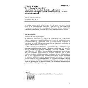 Echange notes CH-GB extradition protect.