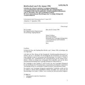 Briefwechsel mit Grossbritannien
