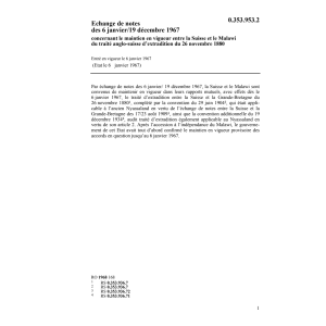 Echange notes CH-Malawi extradition