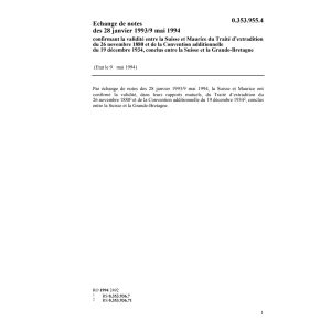 Echange notes CH-Maurice extradition