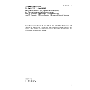 Notenaustausch CH-Namibia Auslieferung