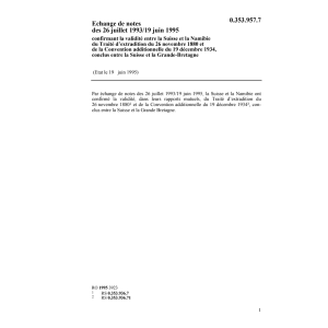 Echange notes CH-Namibie extradition