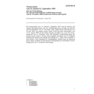 Notenwechsel CH-Uganda Auslieferung