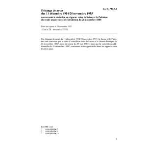 Echange notes CH-Pakistan extradition