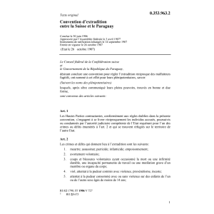 Convention d'extradition Paraguay