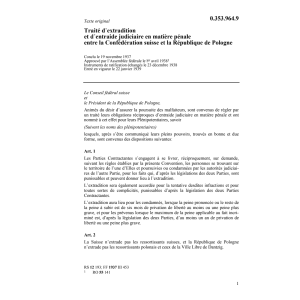 Traité extradition CH-Pologne