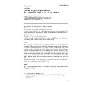 Vertrag CH-Portugal Auslieferung Verbr.