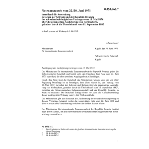 Notenaustausch CH-Rwanda Auslieferung