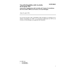 Nota Tratt. d'estradizione Seychelles