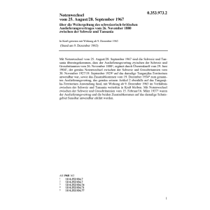 Notenwechsel CH-Tansania Auslieferung