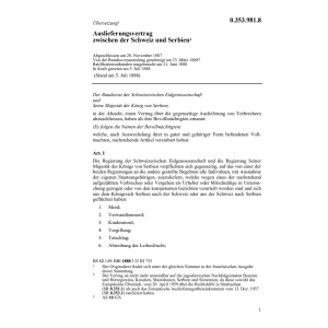 Auslieferungsvertr. CH-Serbien