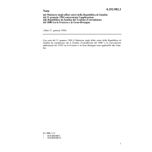 Nota Tratt. d'estradizione Zambia